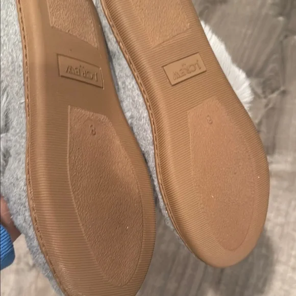 J. Crew Gray Slippers with Decorative Bow and Flexible Design - Picture 2 of 4